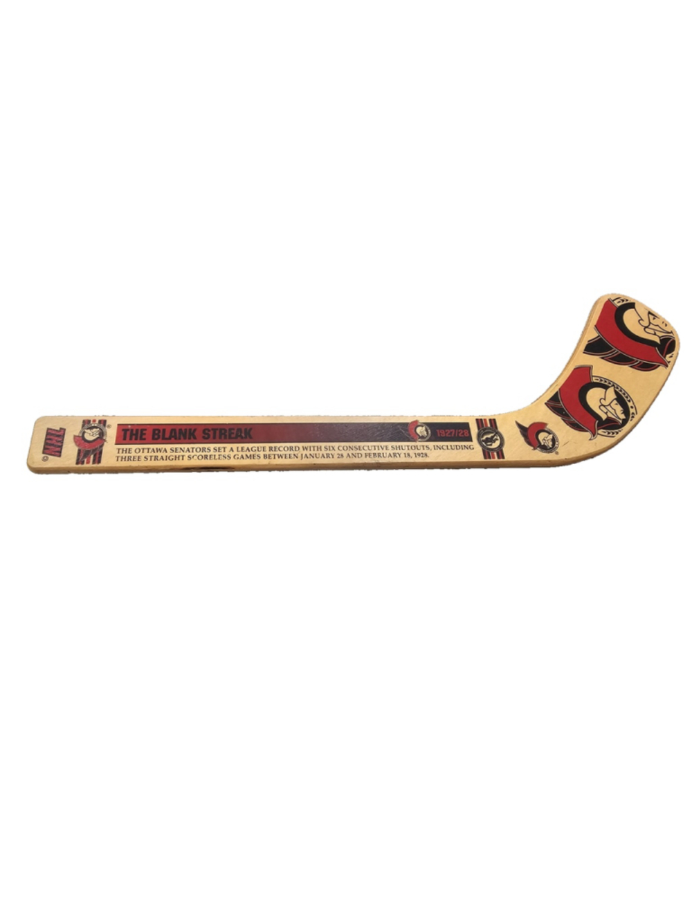 Ottawa Senators NHL Mini Wooden Hockey Stick Blank Streak 1927/28 Collectible